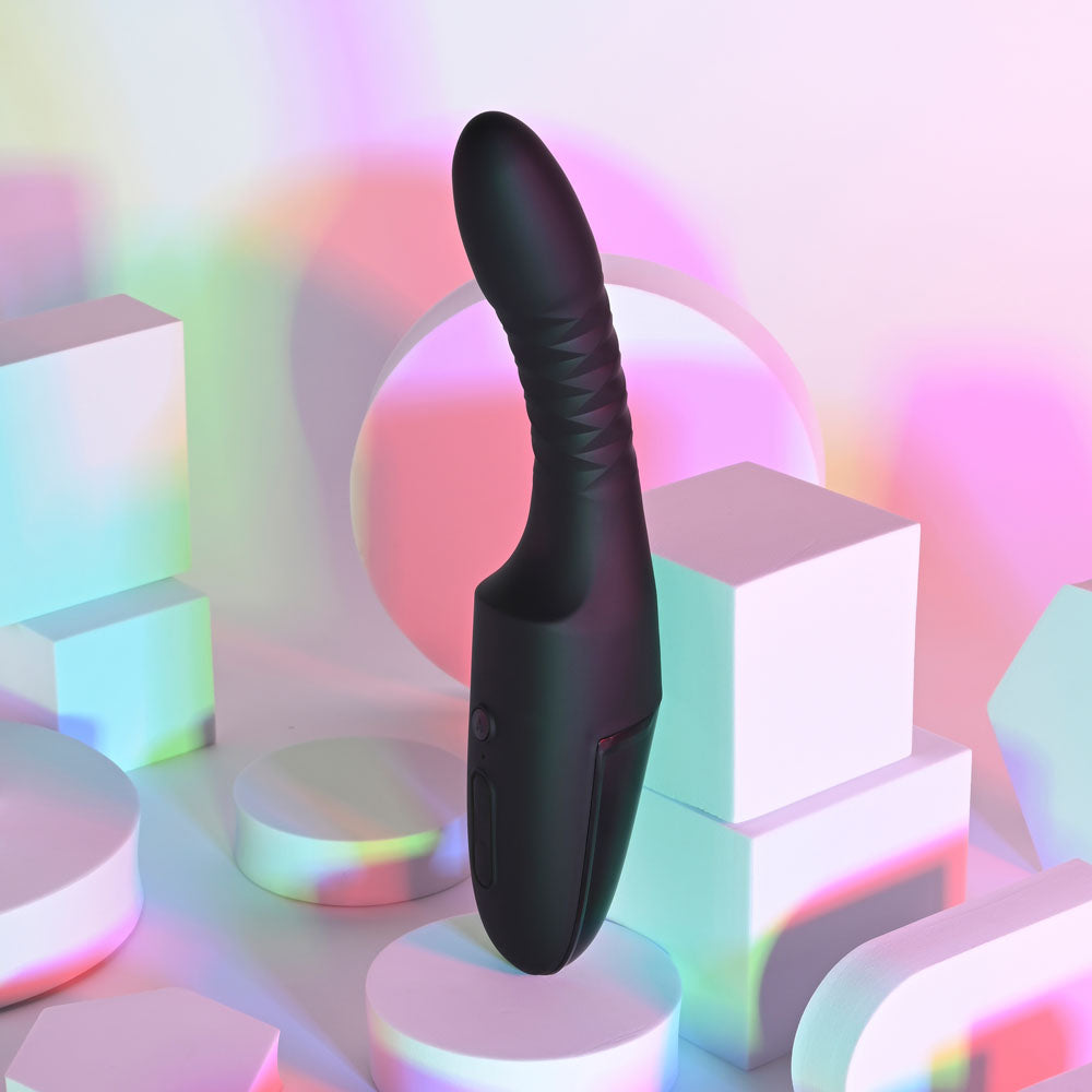 Playboy Pleasure OVERDRIVE - Black 28.2 cm USB Rechargeable Thrusting Vibrator