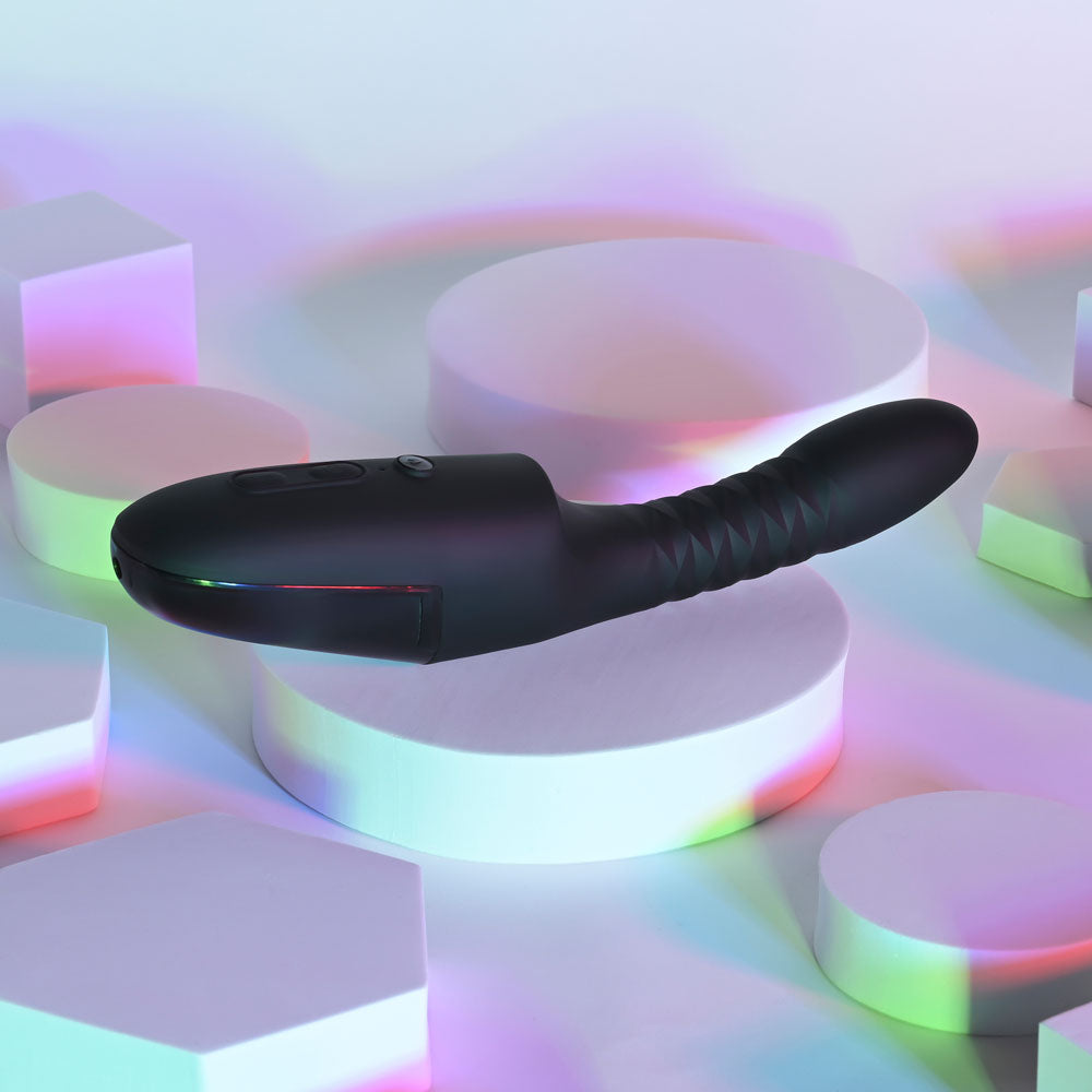 Playboy Pleasure OVERDRIVE - Black 28.2 cm USB Rechargeable Thrusting Vibrator