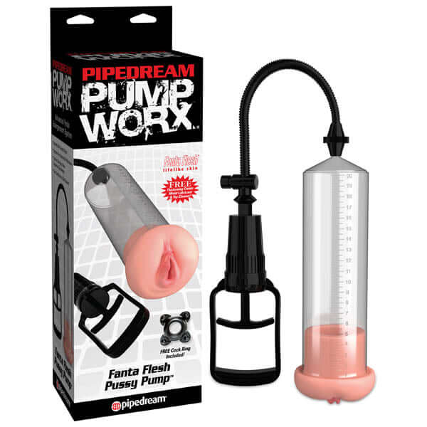Pump Worx Fanta Flesh Pussy Pump - Penis Pump with Vagina Sleeve