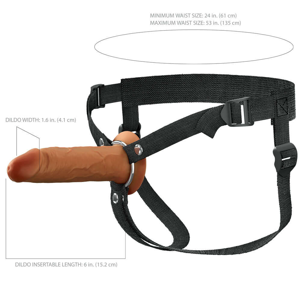 FX Elite 6'' Silicone Hollow Strap-On Tan 15.2 cm