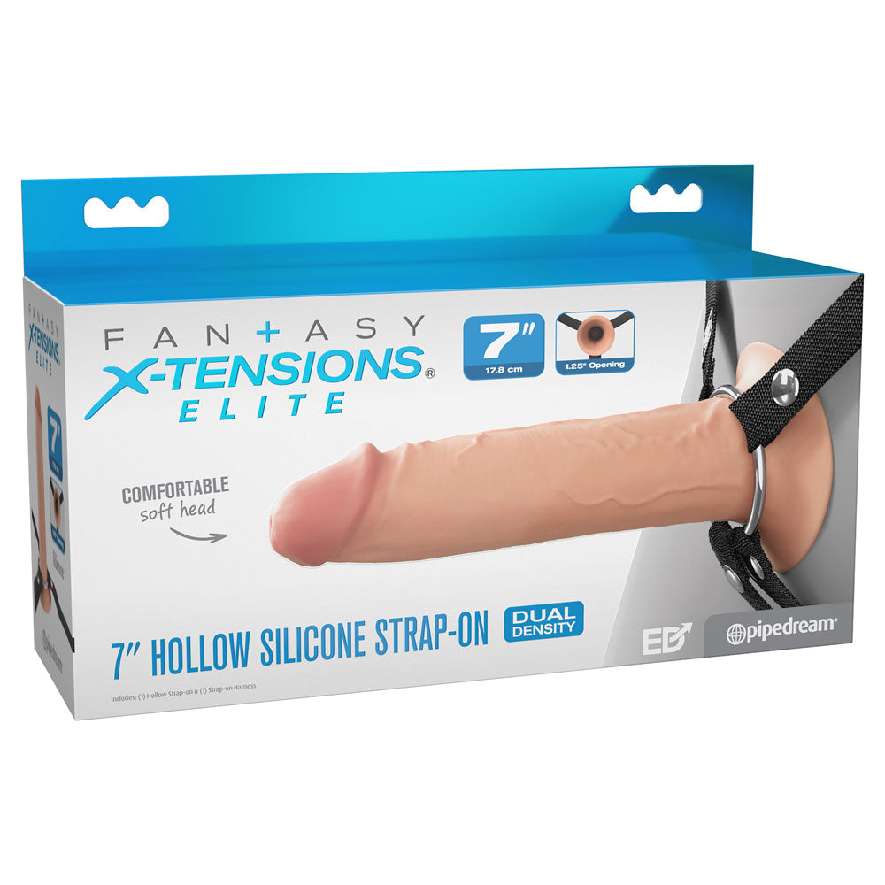 FX Elite 7'' Silicone Hollow Strap-On Flesh 17.8 cm