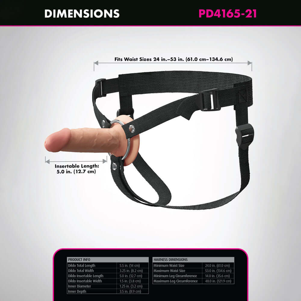 Fantasy X-Tensions Elite 5'' Silicone Hollow Strap-On - Flesh - Flesh 14 cm Hollow Strap-On