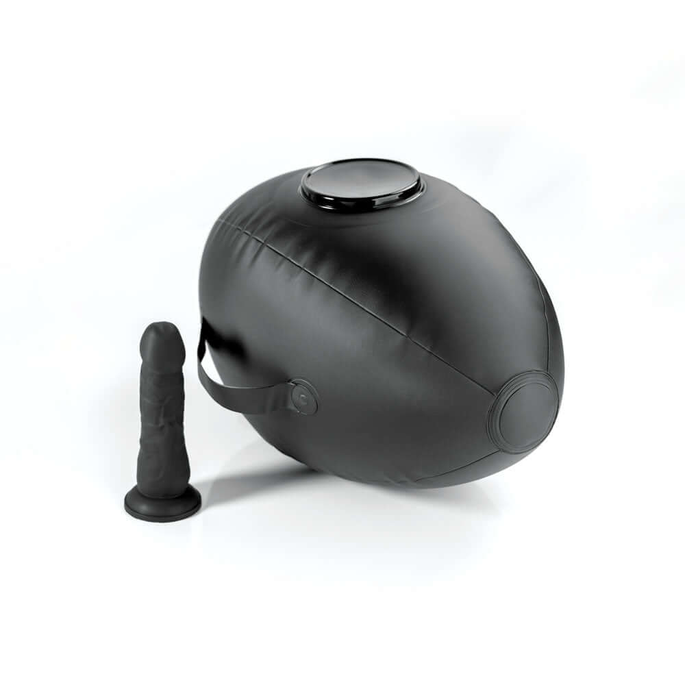 Fetish Fantasy Series Body Dock Inflatable Love Ball - Black Inflatable Cushion with Black 15.2 cm Dildo