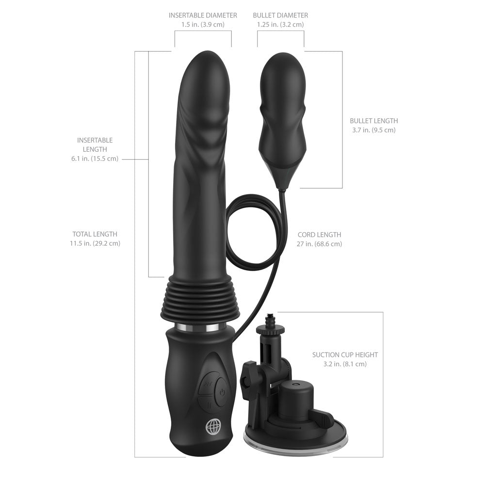 FFS Ultimate Silicone Thruster Black USB Rechargeable Thrusting Vibrator