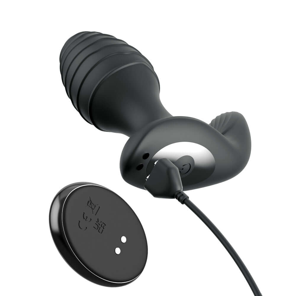 Anal Fantasy Elite Gyro-Milk Pro - Black - Black USB Rechargeable Gyrating Butt Plug