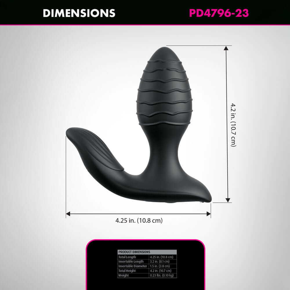 Anal Fantasy Elite Gyro-Milk Pro - Black - Black USB Rechargeable Gyrating Butt Plug