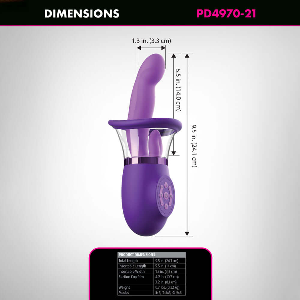 Fantasy For Her Ultimate Pleasure Pro Plus - Purple USB Rechargeable Sucking Licking & Flicking Vibrator