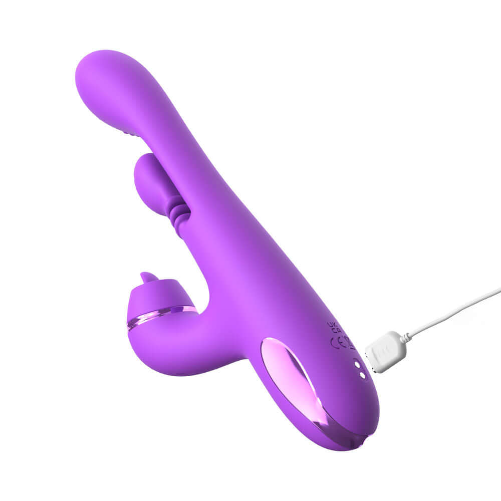 Fantasy For Her IntiMotion Pulse Pro - Purple 24 cm USB Rechargeable Swirling & Flicking Rabbit Vibrator