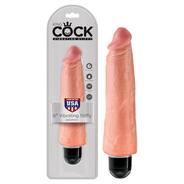 King Cock 8'' Vibrating Stiffy Flesh 20.3 cm Vibrating Dong