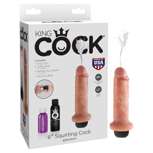 King Cock 6'' Squirting Cock - Flesh 15.2 cm Squirting Dong