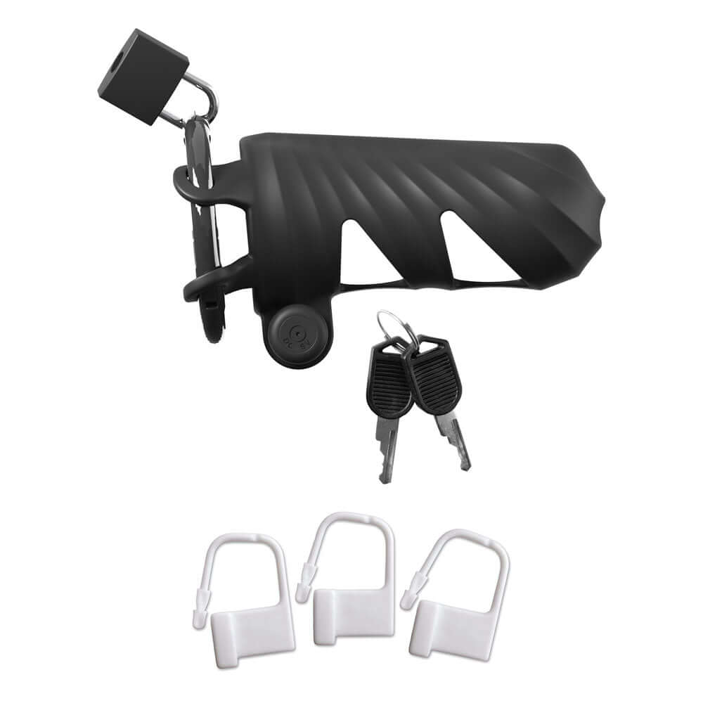 Fantasy C-Ringz Remote-Controlled Vibrating Cock Blocker - Black Vibrating Cock Cage