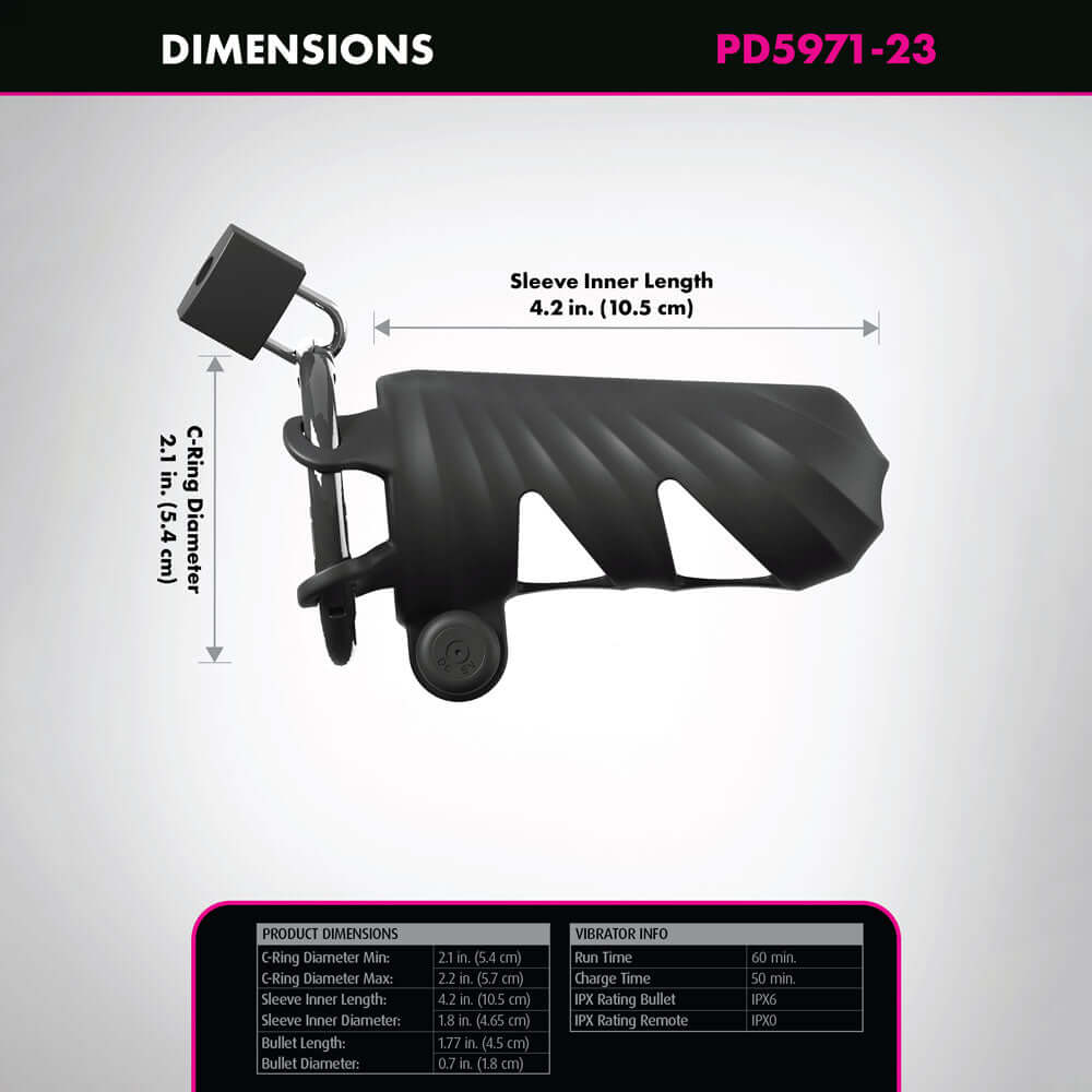 Fantasy C-Ringz Remote-Controlled Vibrating Cock Blocker - Black Vibrating Cock Cage