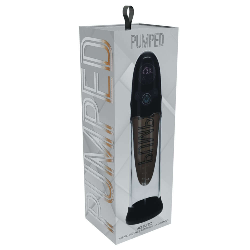 PUMPED Aqua-Pro Auto Pump - Black - Black/Clear USB Rechargeable AI-Enabled Submersible Auto Penis Pump