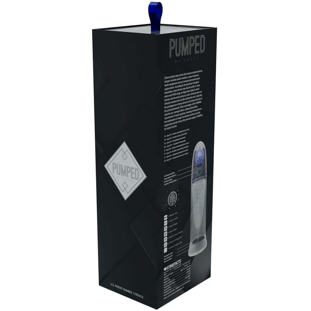 PUMPED Aqua-Pro Auto Pump - Grey - Grey/Clear USB Rechargeable AI-Enabled Submersible Auto Penis Pump