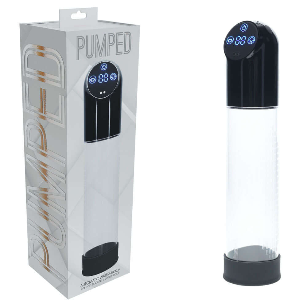 PUMPED Automatic Waterproof Pump - Black - Black/Clear USB Rechargeable Automatic Penis Pump