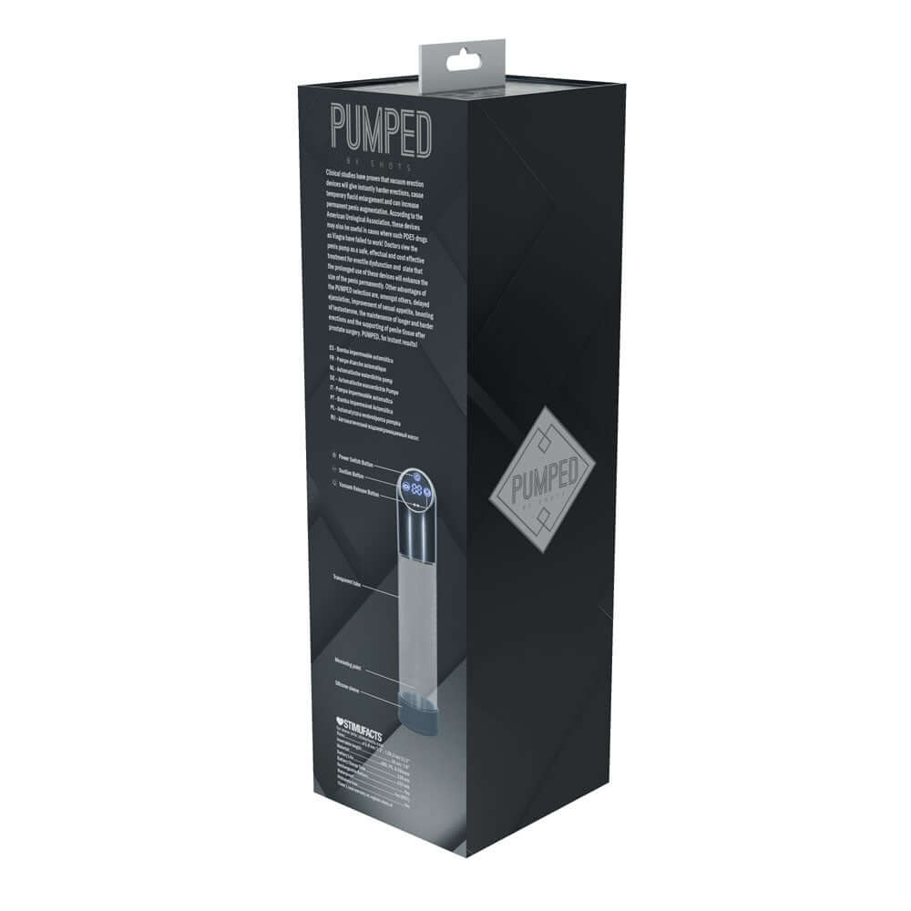 PUMPED Automatic Waterproof Pump - Gun Metal - Gunmetal/Clear USB Rechargeable Automatic Penis Pump