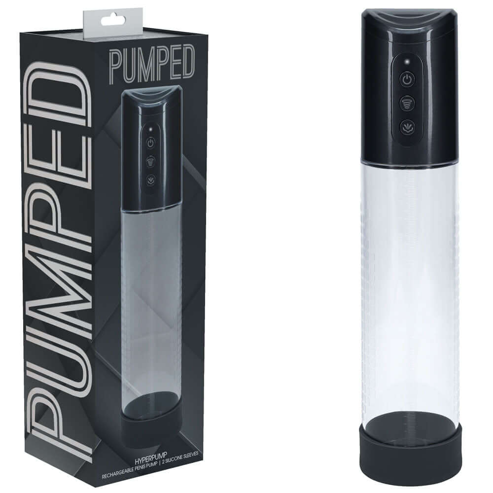 PUMPED Hyperpump Automatic Pump - Gunmetal - Gunmetal Grey USB Rechargeable Auto Penis Pump