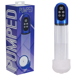 PUMPED Engage Automatic Penis Pump - Blue - Metallic Blue USB Rechargeable Auto Penis Pump