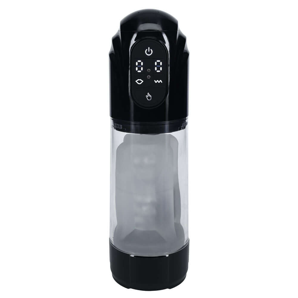 PUMPED TechnoThrust Auto Masturbator - Black/Clear USB Rechargeable Auto Maturbator