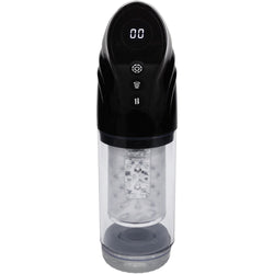 PUMPED Strokemate - Black/Clear USB Rechargeable Sucking Rotating and Thrusting Auto Masturbator