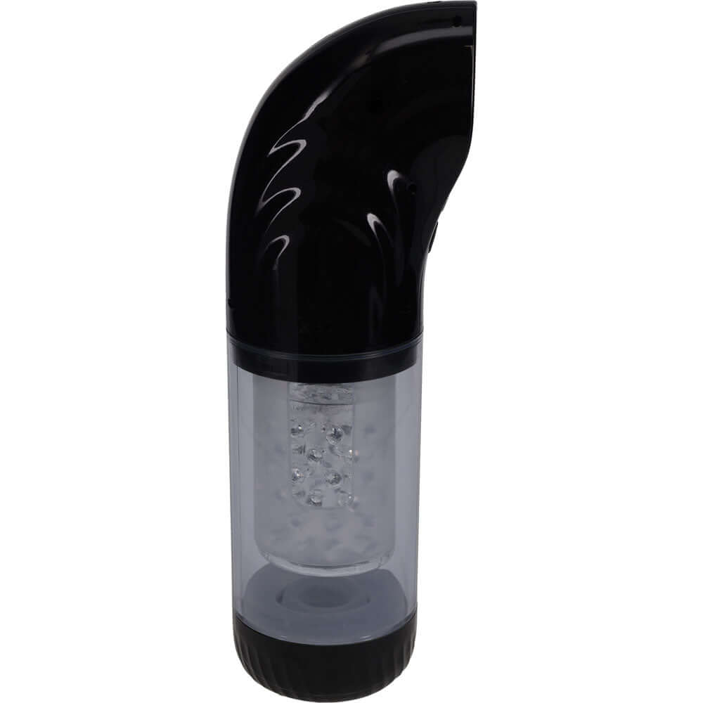 PUMPED Strokemate - Black/Clear USB Rechargeable Sucking Rotating and Thrusting Auto Masturbator