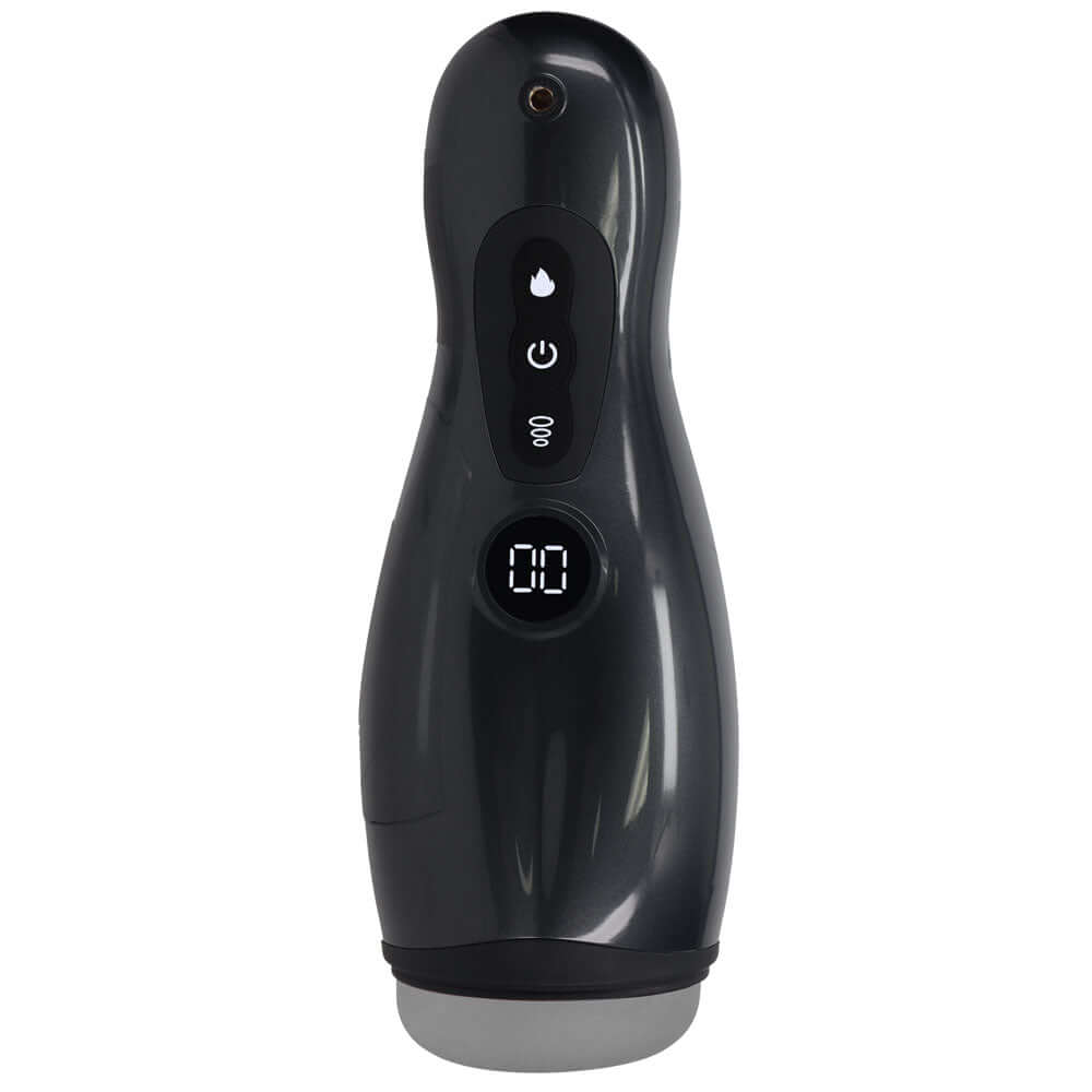PUMPED Virtuo - Gunmetal - Gunmetal Grey/Clear USB Rechargeable Sucking And Vibrating Auto Masturbator