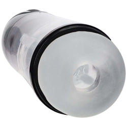 PUMPED SonicPull - Gunmetal - Gunmetal Grey/Clear USB Rechargeable Sucking And Vibrating Auto Masturbator