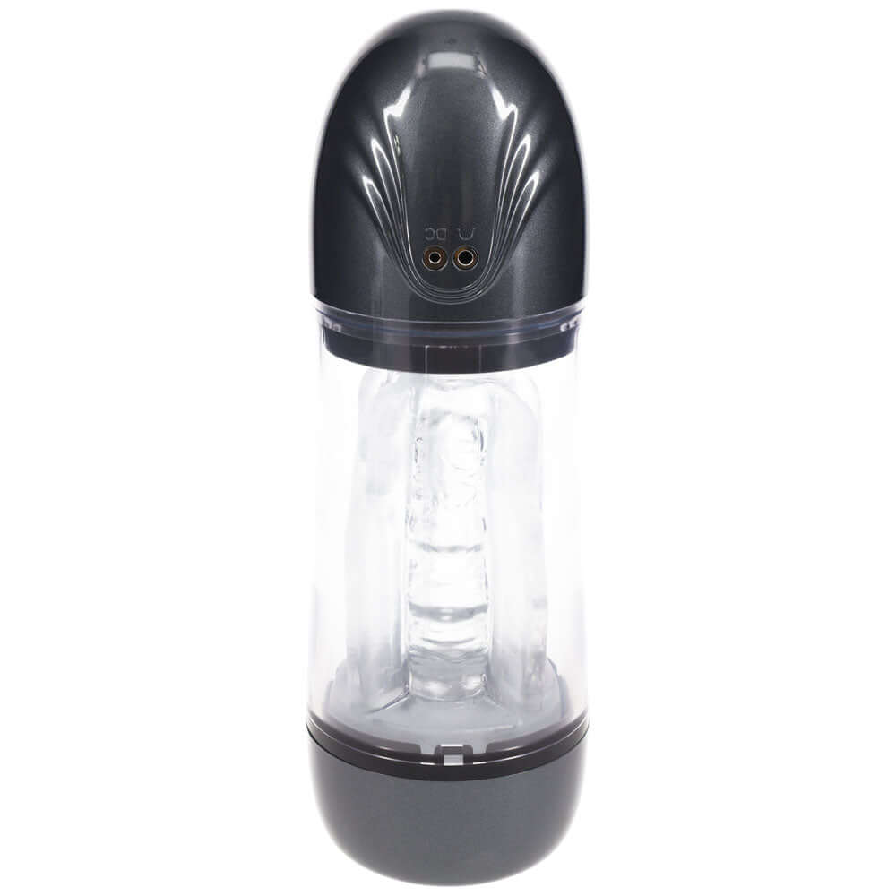 PUMPED SonicPull - Gunmetal - Gunmetal Grey/Clear USB Rechargeable Sucking And Vibrating Auto Masturbator