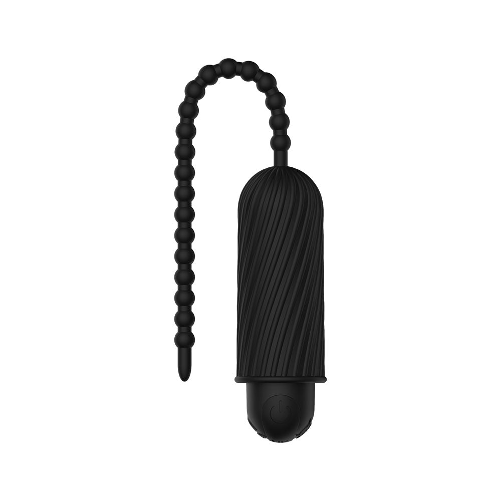 Passion Play Vibrating Silicone Sound - Black USB Rechargeable Vibrating Urethral Sound