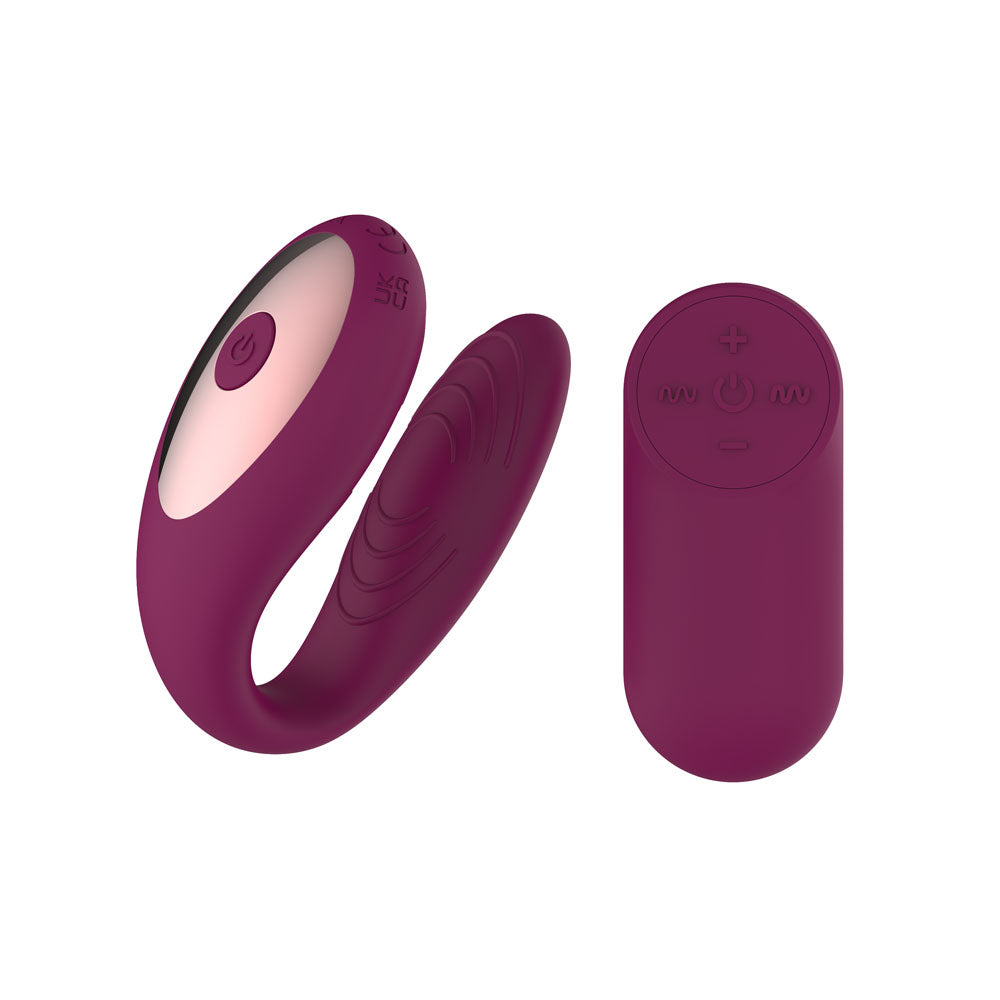Passion Play Couple Vibe with Remote Controller - Purple USB Rechargeable Couples Vibrator with Wireless Remote