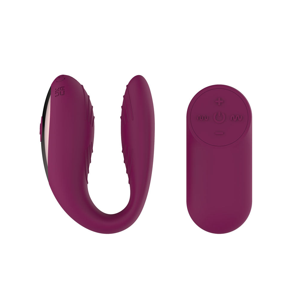 Passion Play Couple Vibe with Remote Controller - Purple USB Rechargeable Couples Vibrator with Wireless Remote