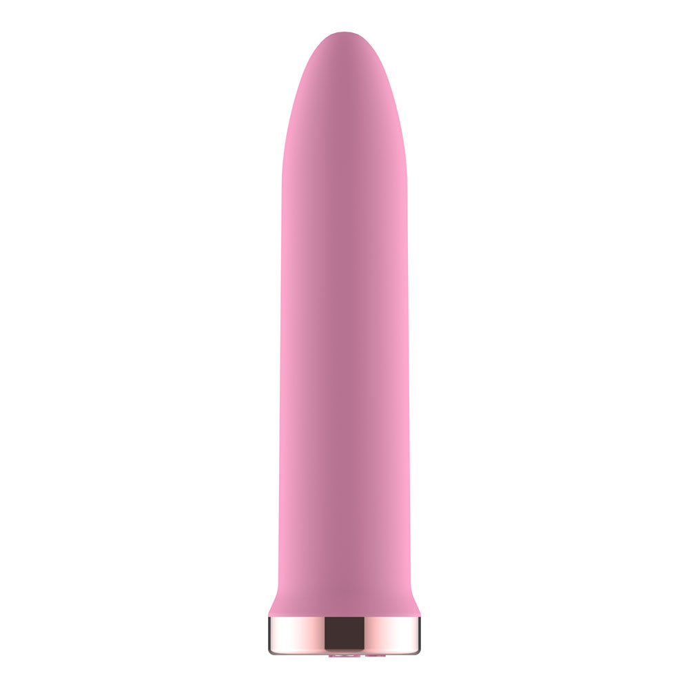 Passion Play Rechargeable Vibrating Bullet - Pink - Pink 9.8 cm USB Rechargeable Bullet