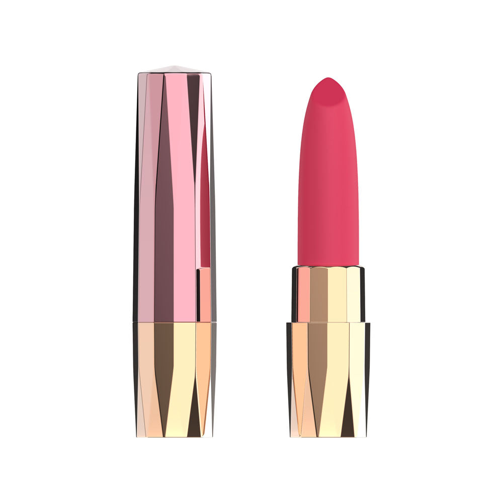 Passion Play Rechargeable Lipstick Vibe - Pink/Gold 9.6 cm USB Rechargeable Lipstick Bullet Vibrator
