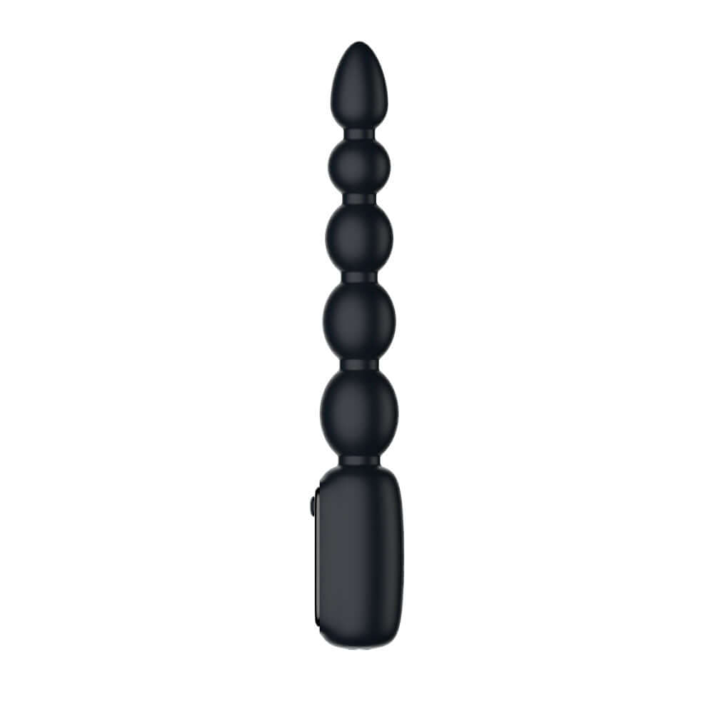 Passion Play Vibrating Anal Beads with LED Screen - Black 23 cm USB Rechargeable Vibrating Anal Beads
