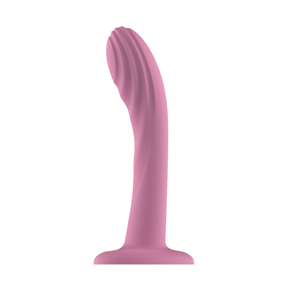 Passion Play Liquid Silicone Textured Dildo - Pink - Pink 18 cm Dildo