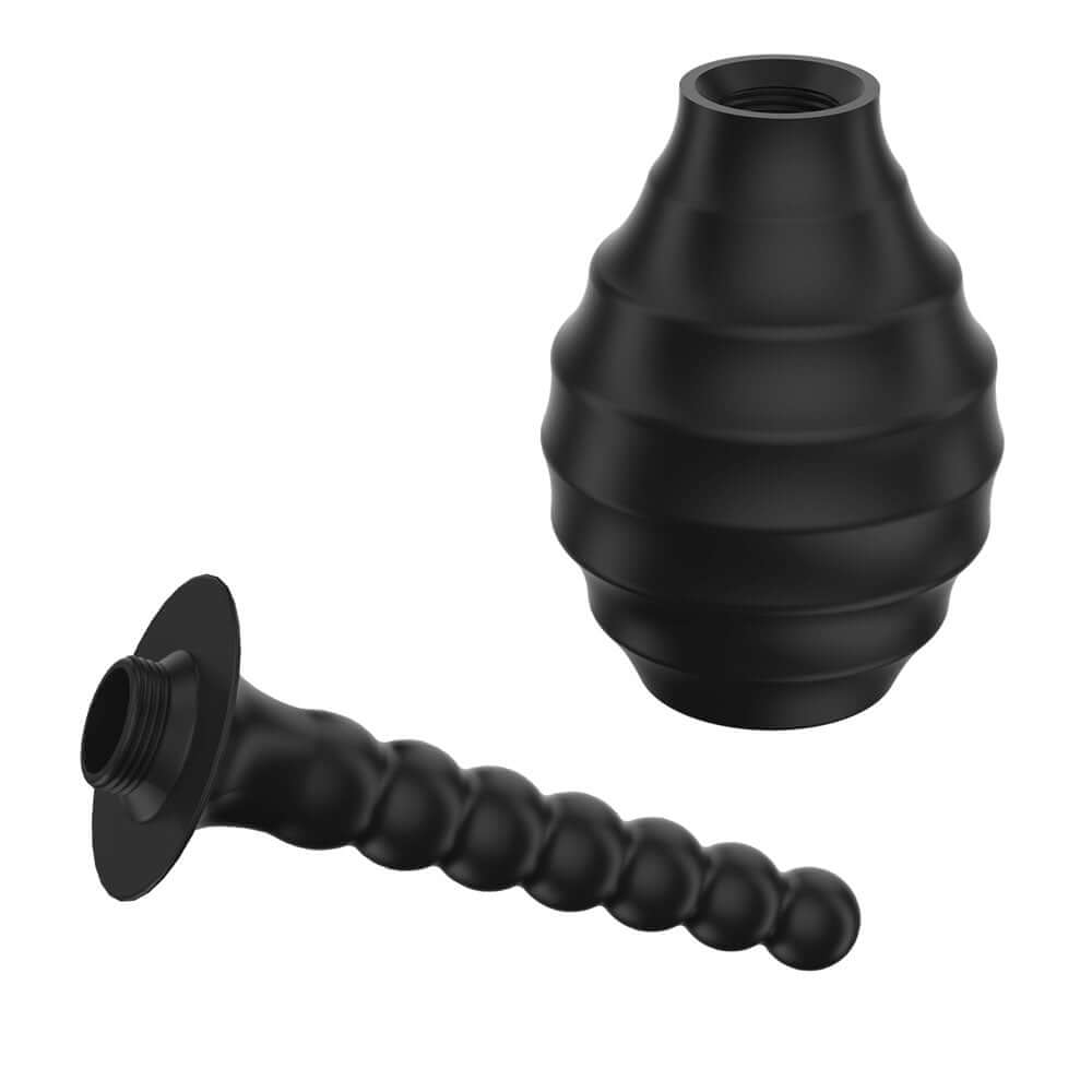 MR PLAY Anal Douche M7 - Black - Black Unisex Douche - 330 ml Capacity