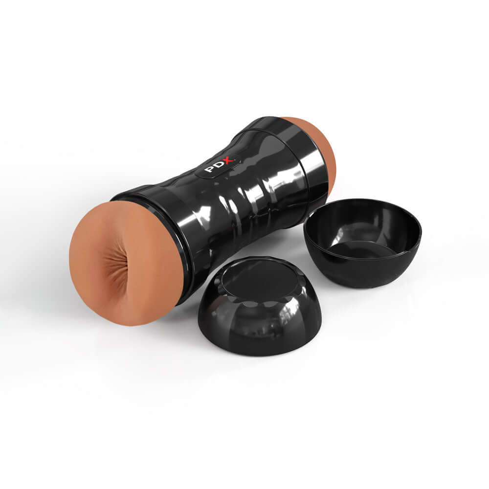 PDX Wet Pussies Super Flip-A-Pussy Over - Brown - Brown Dual Ended Stroker (Vagina & Ass)
