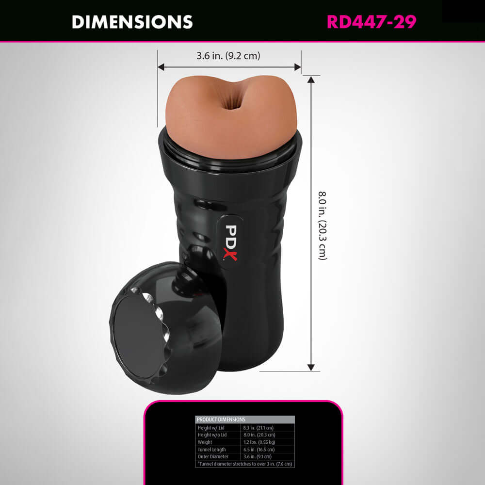 PDX Wet Bussies Super Bangin Butt - Brown - Brown Anal Stroker