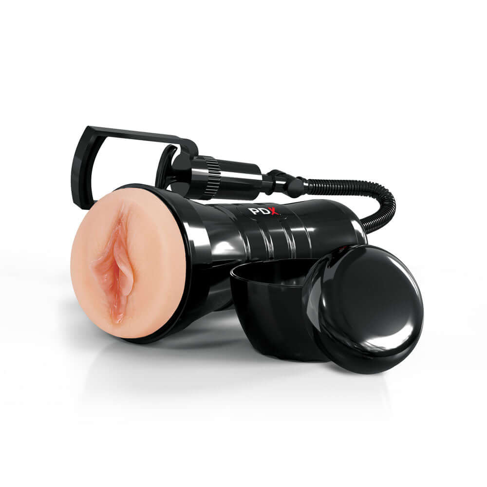 PDX Wet Pussies Super Sucker XXL Stroker - Flesh - Flesh Vagina Stroker with Suction Pump