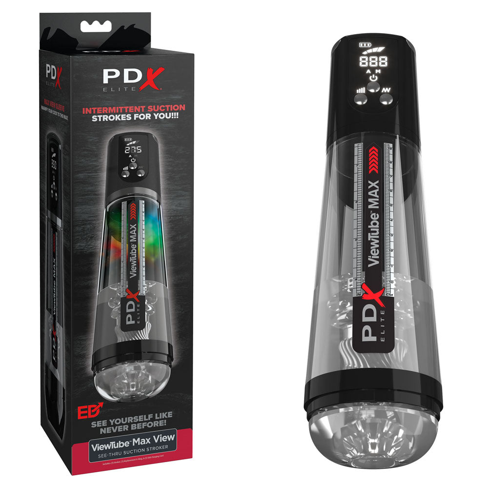 PDX Elite ViewTube MAX View - Clear USB Rechargeable Suction Auto Stroker