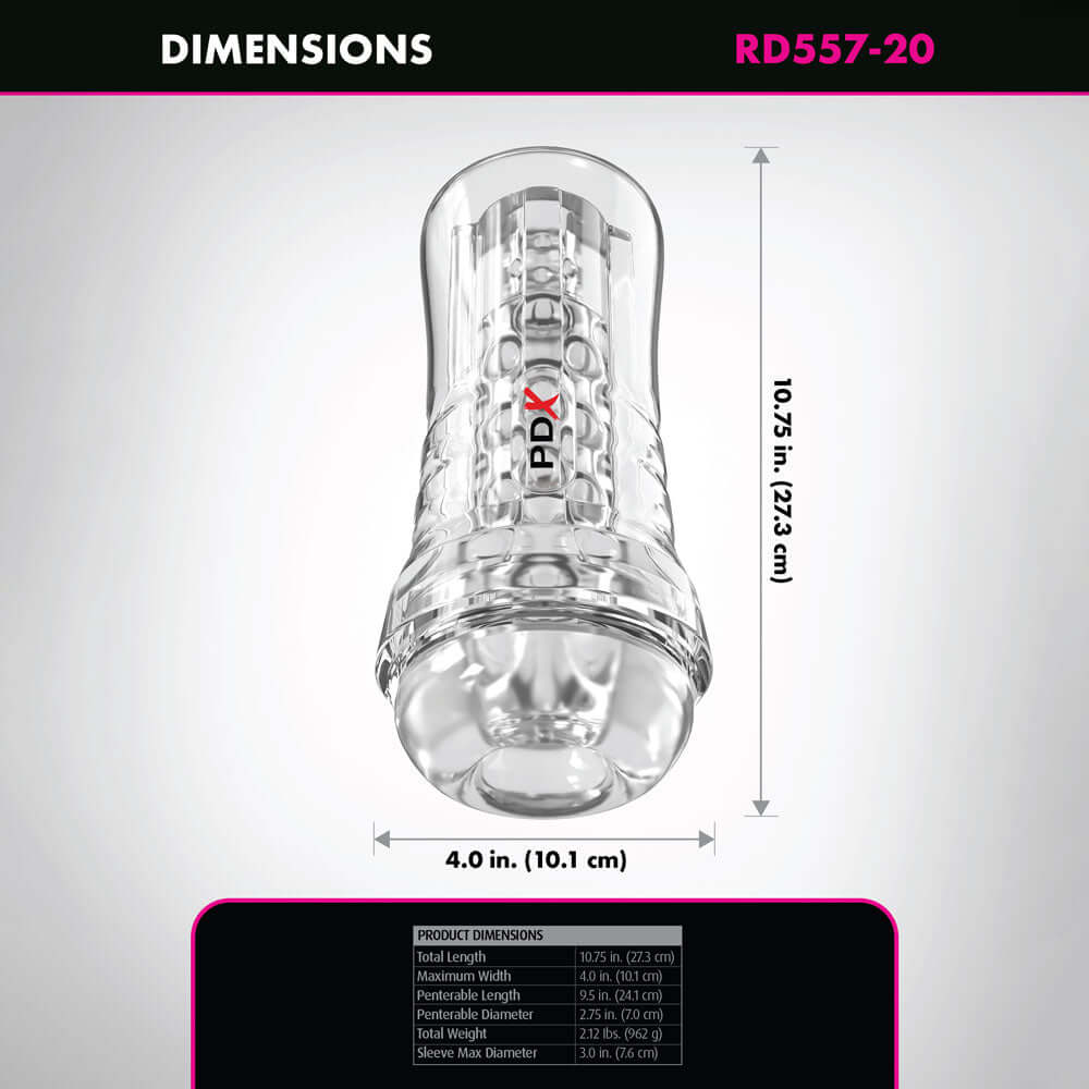 PDX Elite ViewTube EZ-Grip Stroker - Clear Stroker