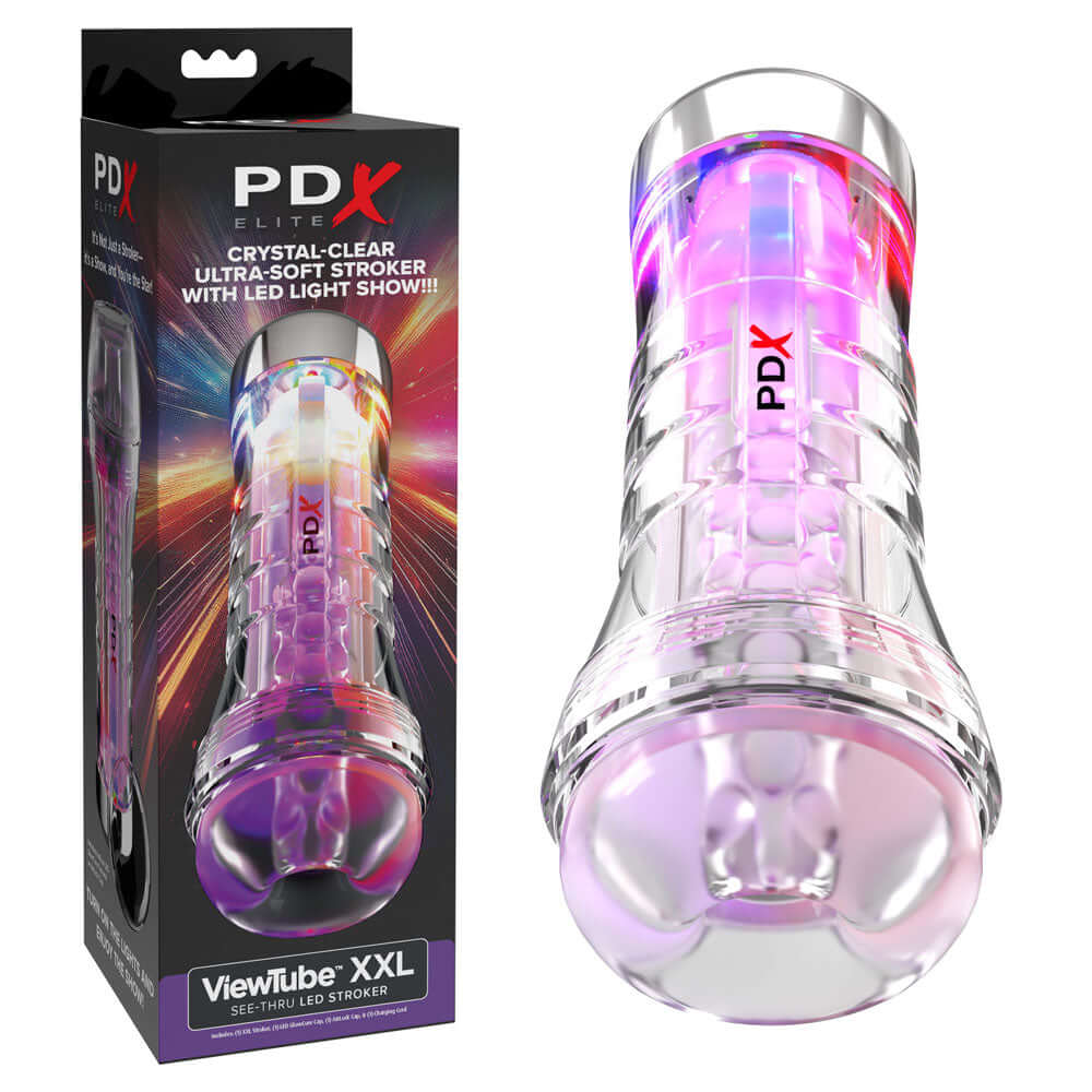 PDX Elite ViewTube XXL LED Stroker - Clear Stroker with LED Lights
