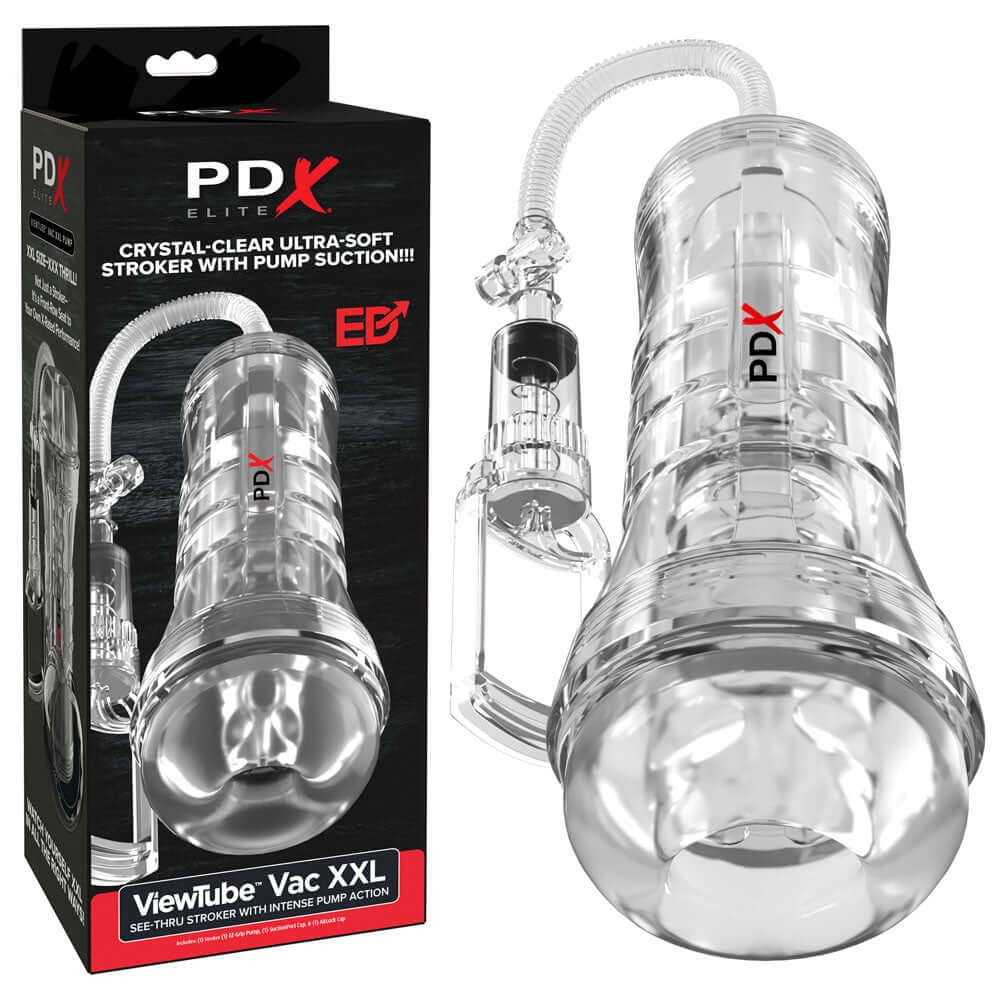 PDX Elite ViewTube Vac XXL Pump Stroker - Clear Vagina Stroker with Suction Pump
