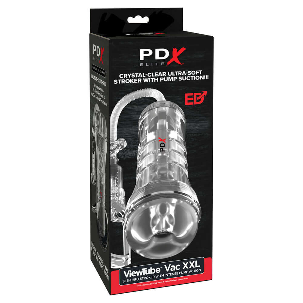 PDX Elite ViewTube Vac XXL Pump Stroker - Clear Vagina Stroker with Suction Pump