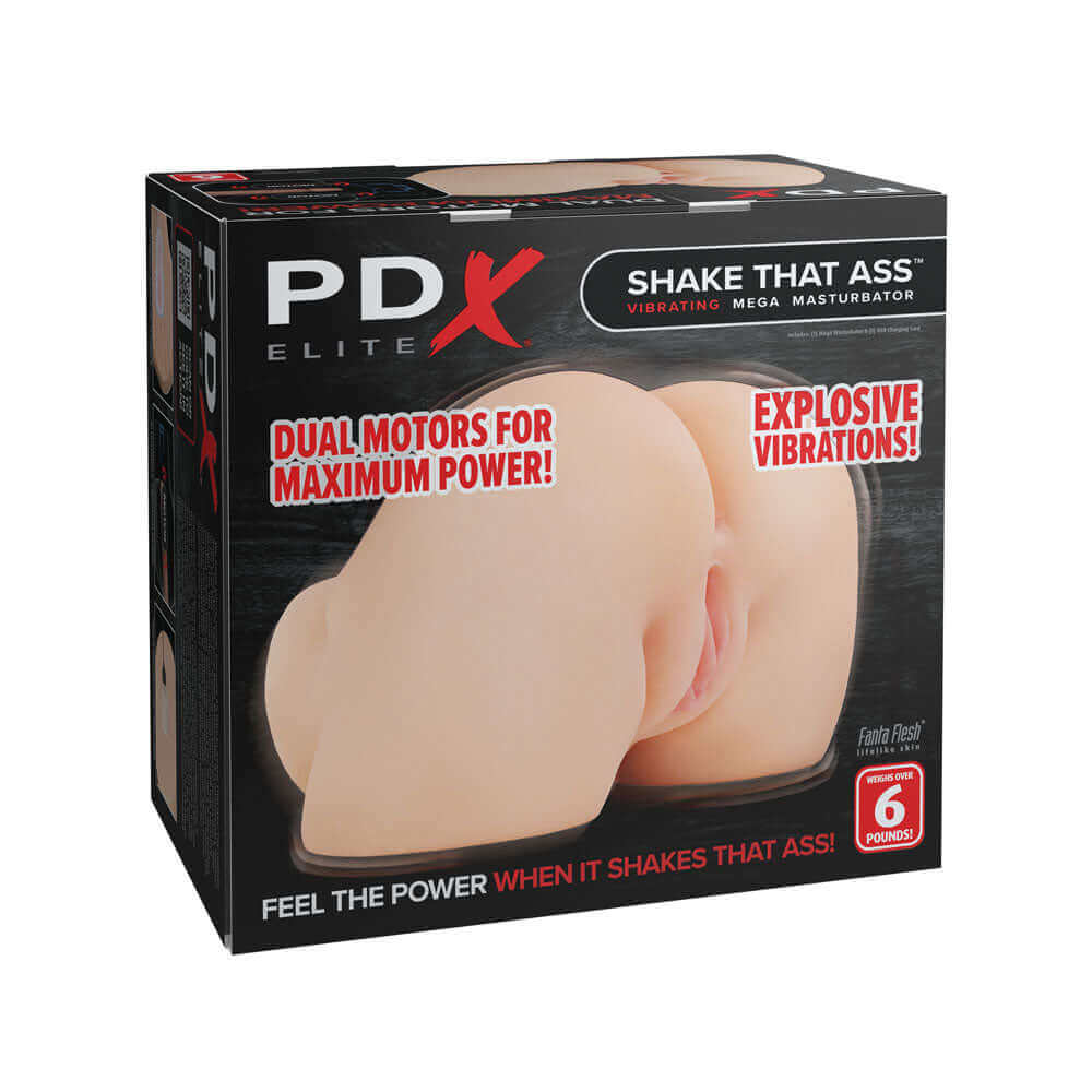 PDX Elite Shake That Ass - Flesh USB Rechargeable Vibrating Mega Masturbator