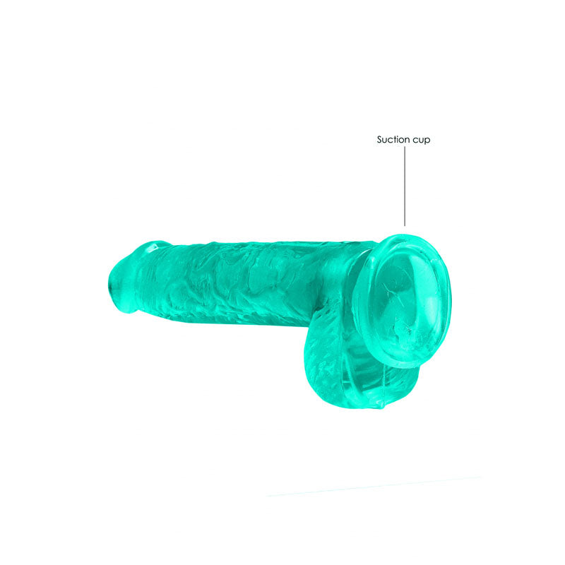 REALROCK 6'' Realistic Dildo With Balls - Turquoise 15.2 cm Dong