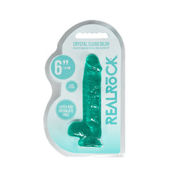 REALROCK 6'' Realistic Dildo With Balls - Turquoise 15.2 cm Dong