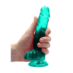 REALROCK 7'' Realistic Dildo With Balls - Turquoise 17.8 cm Dong