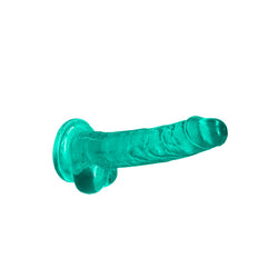 REALROCK 7'' Realistic Dildo With Balls - Turquoise 17.8 cm Dong