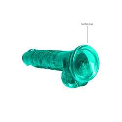 REALROCK 7'' Realistic Dildo With Balls - Turquoise 17.8 cm Dong